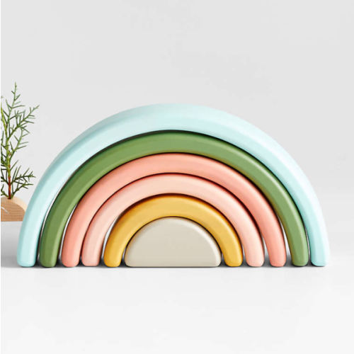 Wonder & Wise by Asweets Rainbow Wooden Kids Stacking Toy