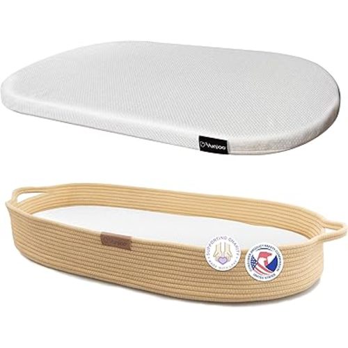 Baby Changing Basket, Portable Diaper Changing Pad, Moses Basket for Newborns, Changing Table Topper for Baby Nursery, Waterproof Travel Pad Cover