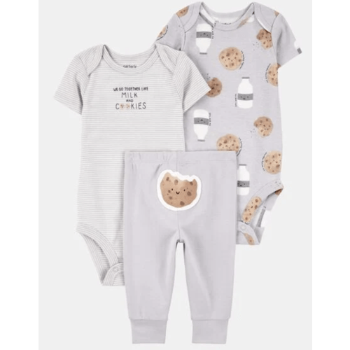 Baby 3-Piece Milk & Cookies Little Character Set® - Grey | Carter's