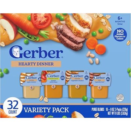 Gerber Stage 2 Nourishing Blends Hearty Dinner Baby Food, 4 Oz, 32 Pack