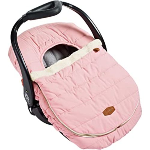 JJ Cole Winter Baby Car Seat Cover - Winter Car Seat Cover for Baby Seat or Stroller - Infant Car Seat Covers with Warm Sherpa Lining - Blush Pink