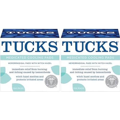 Tucks Medicated Hemorrhoid Cooling Pads. 100 Pads Each (Pack of 2)