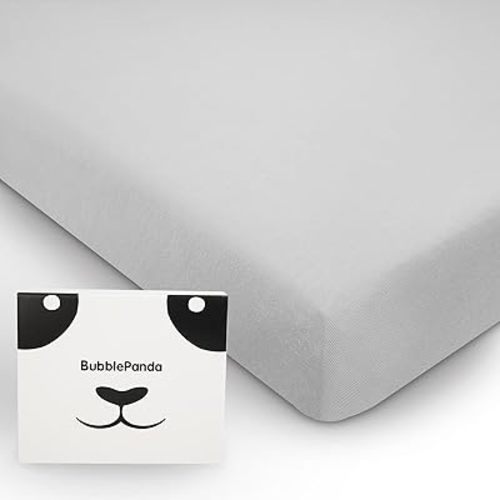 BubblePanda Rayon Made from Bamboo Crib Sheets for Baby Boys Girls Neutral Soft Stretchy Fitted Crib Mattress Sheet Standard 52" x 28" (Gray)