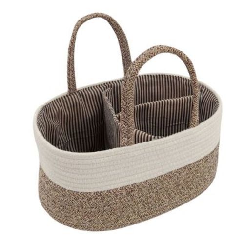 Alilang Woven Rope Storage Basket Organizer Bin and Divider Soft Cotton Basket for Closet Shelf Organization, Brown