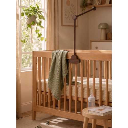 Walnut Mobile Arm for Baby Crib, Handcrafted From Solid American Black Walnut Wood