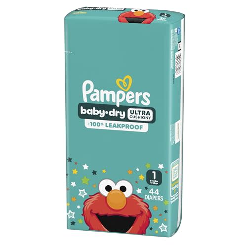 Pampers Diapers - Baby Dry - Size 1, 44 Count, Absorbent Disposable Infant Diaper (Packaging May Vary)