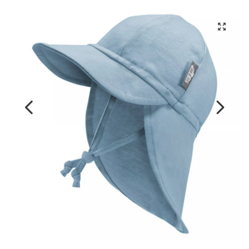 Sun Soft Baby Caps | Stormy Blue with Neck Flap | xs 0-3