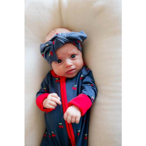 Infant Knot Head Bow in Cherries