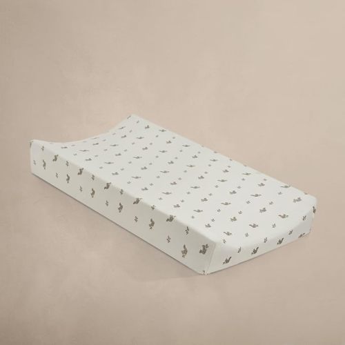 Mushroom Changing Pad Cover - Fitted Organic Cotton Jersey - Breathable Stretch Fabric - Machine Washable - Fits Standard Changing Pads (16" x 32") - (Mushroom)