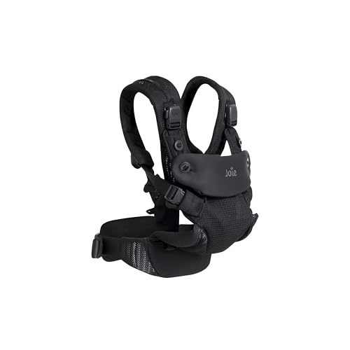 Joie Savvy Air 4-in-1 Mesh Baby Carrier – Breathable, Ergonomic Baby Carrier with 4 Carry Positions, Cooling Mesh Fabric, Padded Straps, and Lumbar Support (Coal)