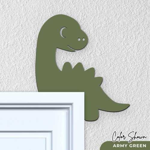 Dinosaur Door Frame Topper - Reversible Dinosaur Door Corner - Baby Brontosaurus Door Border - Dinosaur Room Decor - Dinosaur Nursery Decor