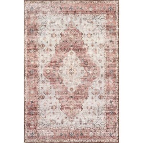 Nuloom April Medallion 8x10 Machine Washable Indoor Area Rug For Living Room Bedroom Dining Room Kitchen, Blush Pink/ivory