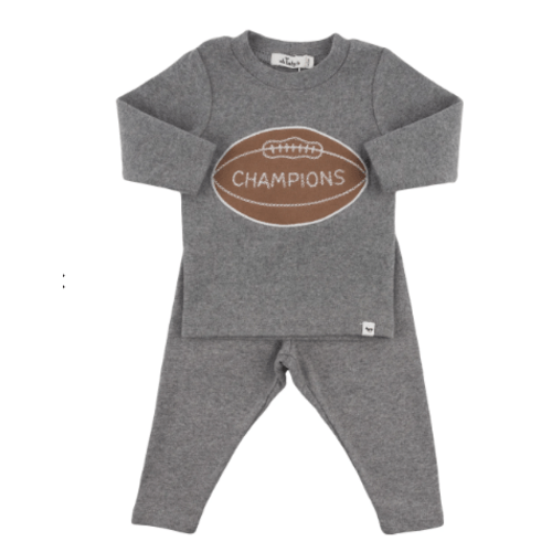 oh baby! Two Piece Set - Football Champions Patch - Coal