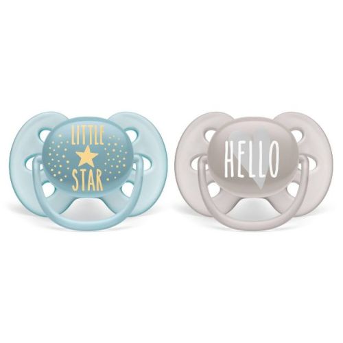 Philips Avent 2pk Ultra Soft Pacifier 6-18 Months - Little Star/Hello Designs