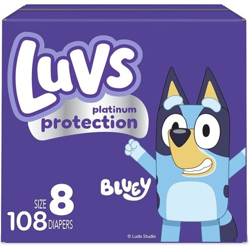 Luvs Diapers - Size 2, 104 Count, Bluey Platinum Protection Baby Diaper
