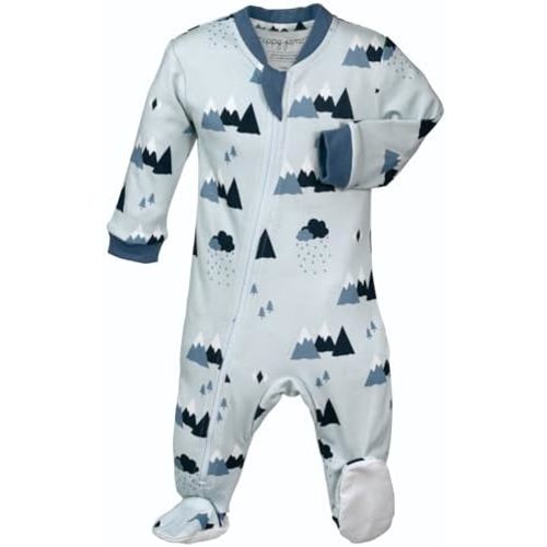 zippyjamz – Zipper Organic Sleeper Footed Onesies Sleeper Baby Pajamas with Inseam Zipper