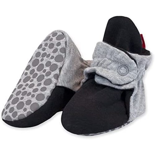 Zutano Unisex Organic Cotton Baby Booties, Stay-On and Non-Slip, Newborn to Toddler