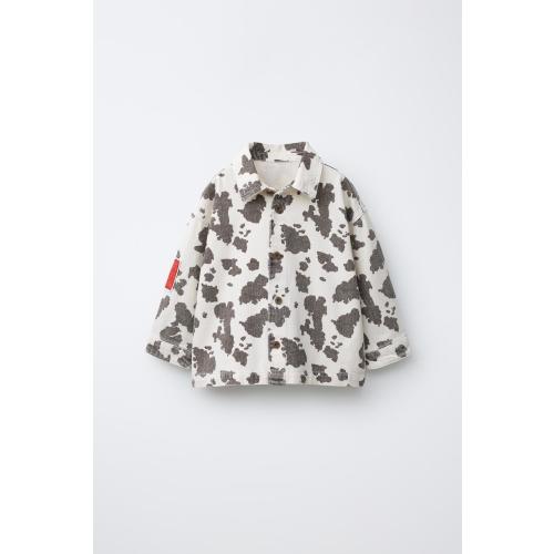 TOY STORY © DISNEY PIXAR COW PRINT TWILL OVERSHIRT - Ecru / Black | ZARA United States