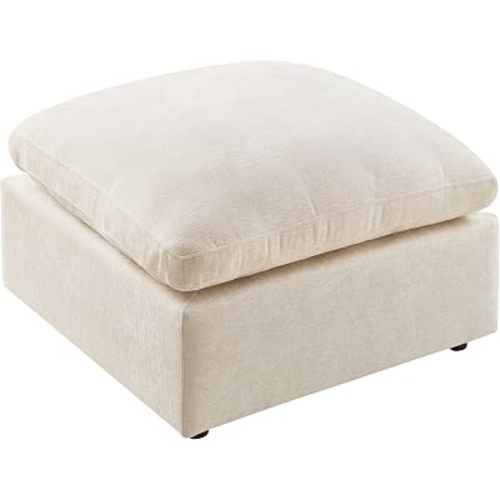 VANOMi Upholstered Square Modular Ottoman for Modular Sectional Sofa, Ottoman Footrest and Seat Cube for Living Room, Chenille