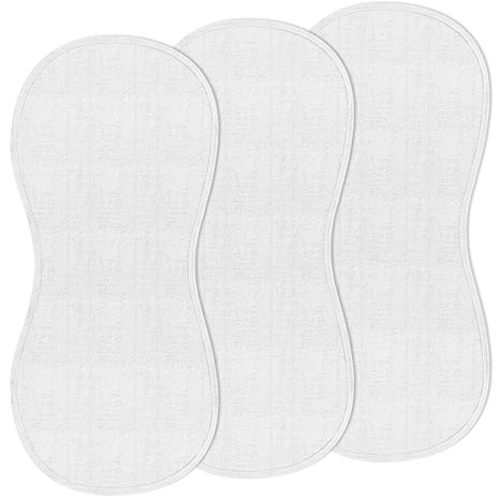 3 Pcs Changing Pad Liners Fits in Peanut Shape Changing Pad Waterproof Diaper Mats Organic Cotton Peanut Mats are Warm on a Baby's Back, Washable Reusable(Simple Style,White)