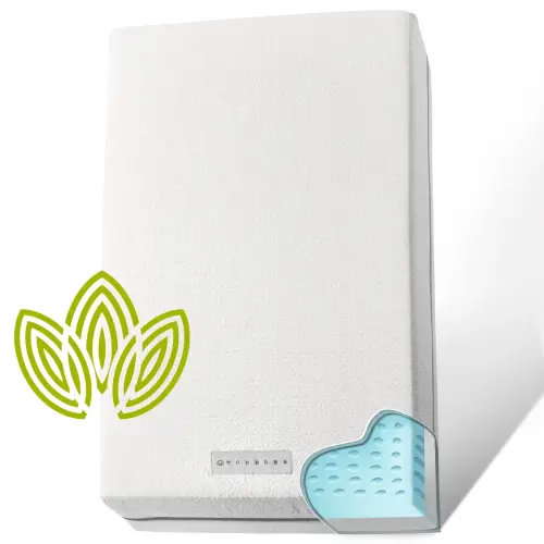 Modera - Organic Cotton Covered Dual sized Crib Mattress, 2 Stage Premium Memory Foam, Hypoallergenic Baby Mattress