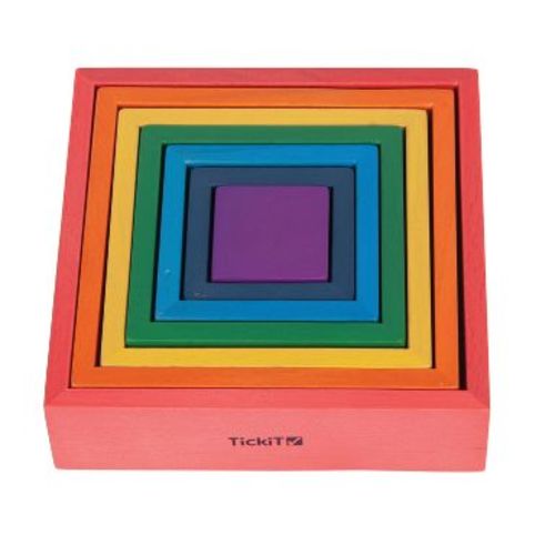 TickiT Wooden Rainbow Architect Squares, Set of 7