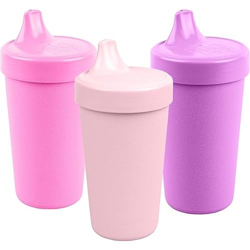 Re-Play Spill-Proof Sippy Cups for Toddlers - Kids Reusable 10 Oz Set of 3, Dishwasher & Microwave Safe, Made in USA, Princess