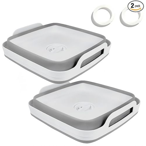 GIMWA Collapsible Wash Basin with Drain Plug - 2.4 Gallon Foldable Kitchen Sink for Baby Bottles, RV Camping, Space-Saving Dish Tub (Gray-Gray)