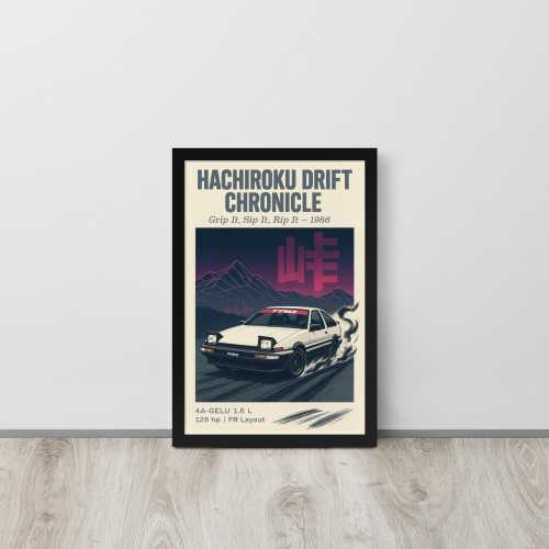 Toyota AE86 Trueno Poster | Retro JDM Drift Car Wall Art