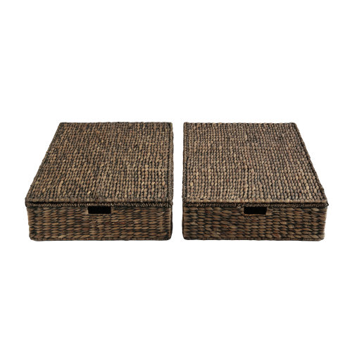 happimess Holden 30'' Classic Costal Hand-Woven Hyacinth Wicker Under Bed Storage Basket with Lid & Reviews | Wayfair