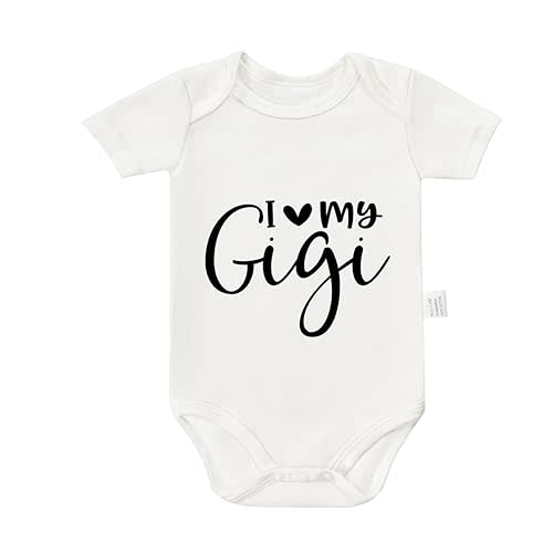 TENUB I Love My Gigi Bodysuits, Cute Infant Toddler Boy Girl Newborn Cotton Romper Short Sleeve Jumpsuit Outfits 0-24 Months
