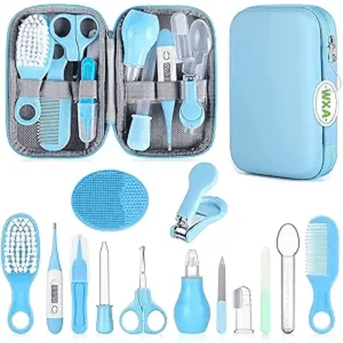 Baby Grooming Kit, Infant Safety Care Set with Hair Brush Comb Nail Clipper Nasal Aspirator,Baby Essentials Kit for Newborn Girls Boys