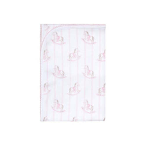 Pink Rocking Horse baby blanket – Over The Moon