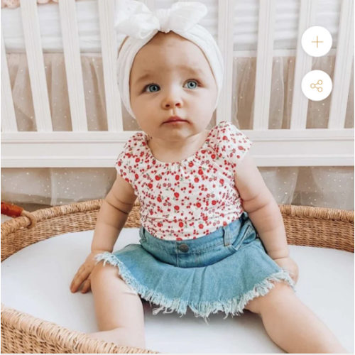 BAILEY'S BLOSSOMS INFANT/TODDLER TANNER DENIM FLARE SKIRT LIGHT WASH