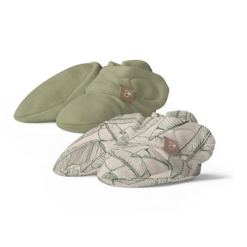 Goumi Stay On 2-Pack Baby Boots - Canopy + Artichoke 3-6M