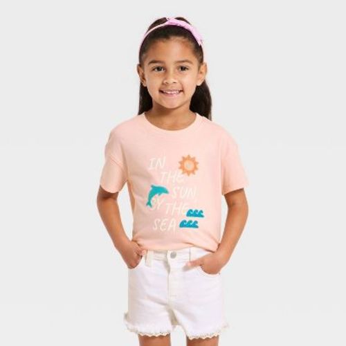 Toddler Girls' Sun Oversized Graphic T-Shirt - Cat & Jack™ Pink 18M