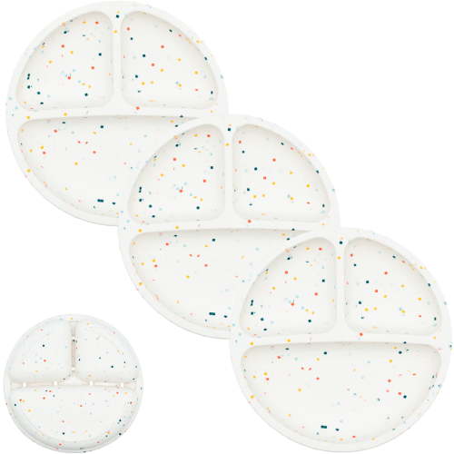 WeeSprout Silicone Divided Plates, 100% Food-Grade, Toddlers & Kids Plates