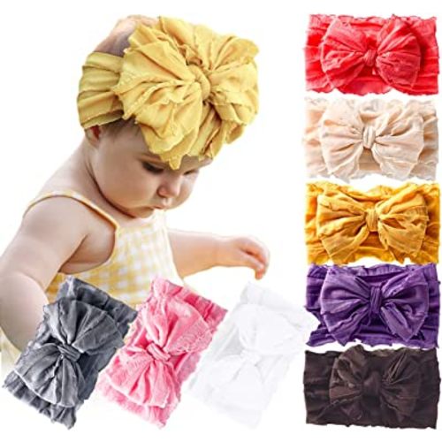 DANMY Baby Girl Elastic Headbands Newborn Toddler Hairbands Bows Children Soft Headwrap Hair Accessories
