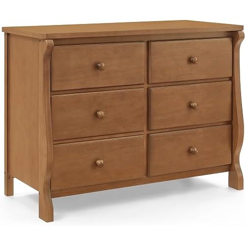Delta Children Universal 6 Drawer Dresser, Interlocking Drawers, Chestnut