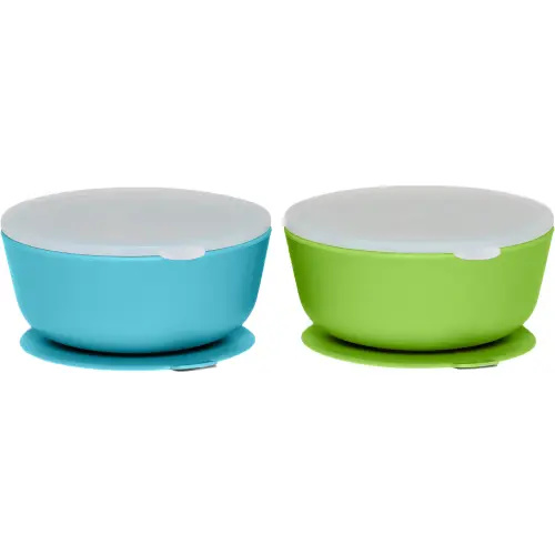 Silicone Suction Bowls with Lids – 12 oz (Set of 2)
