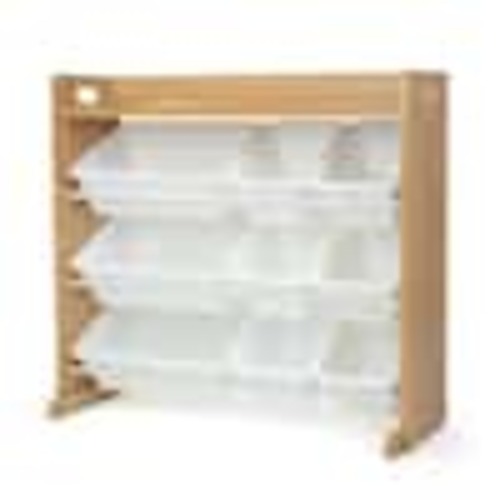 Humble Crew Journey 31"H x 11"W Natural Toy Storage Organizer with Shelf and 9 Storage Bins WO311