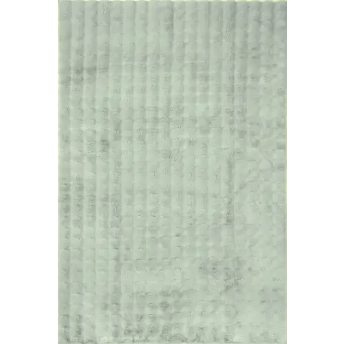 Ivana Checkered Plush Cloud Washable Rug | Mint Green