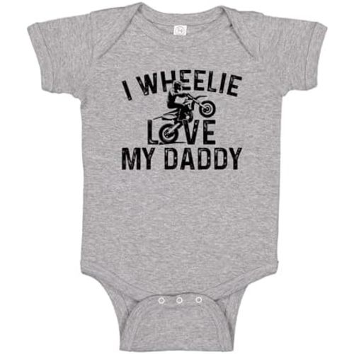 I Wheelie Love Daddy Dirt Bike Baby One Piece Or Toddler T-Shirt Motocross Baby Clothes