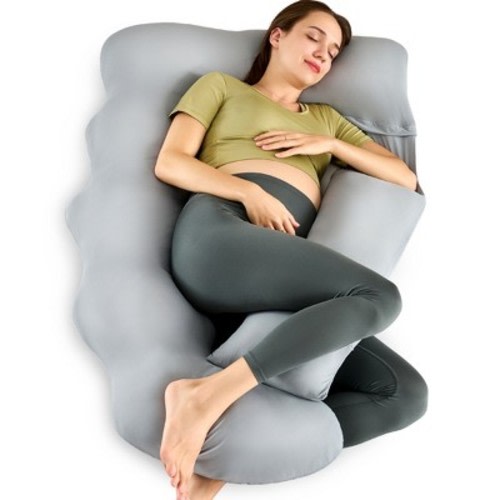 Hothugz Pregnancy Pillow - Full Body Support for Back, Belly, Hips & Legs, Removable Cover