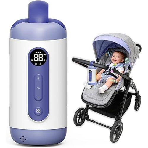 Rechargeable Hands-Free Baby Rocker & Sleep Soother – Portable Vibration Device with 6 Levels, 21 Melodies & Smart Sensor – Fits Most Strollers, Car Seats & Baby Gear, Travel Essential for Newborns