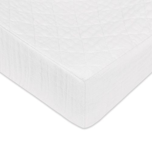 Babyletto Quilted Changing Pad Cover in GOTS Certified Organic Muslin Cotton - Plain White