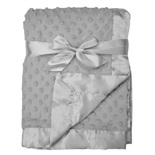 American Baby - Heavenly Soft Chenille Minky Dot Receiving Blanket, Grey