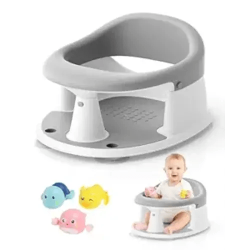 Baby Bath Seat for Babies 6 Months & Up, Bath Seats for Babies Sitting Up, 3 Baby Bath Toys, Open Design, Non-Slip, Compact Toddler Bath Seat.