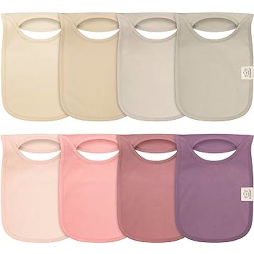 8-Pack Baby Bibs for Boys, Girls - Pullover Bibs for Drooling Teething Baby Girl & Boy Toddler, Newborn, Soft & Absorbent, Cute Colors, Large Torso Coverage Keep Infant Clean & Dry (Dahlia)