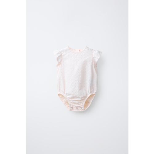 EMBROIDERED SWISS DOT ROMPER - Pale pink | ZARA United States